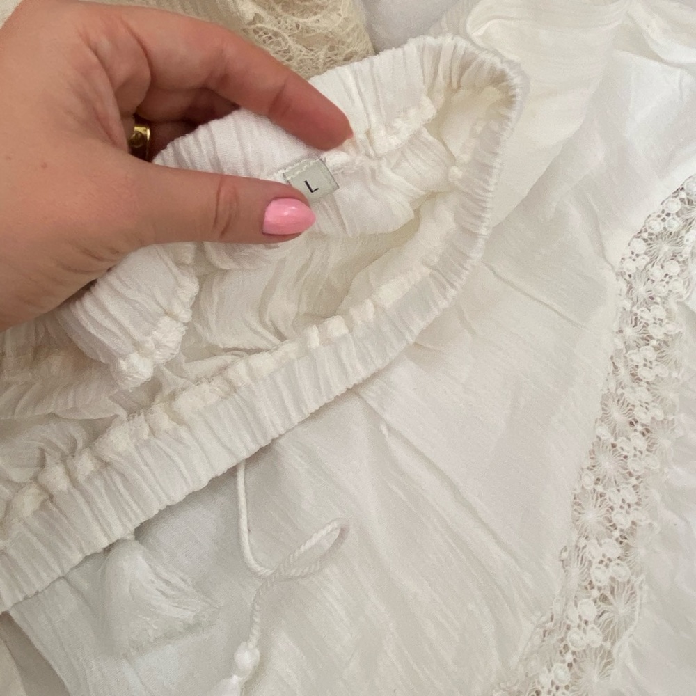 🚫 SOLD on Mercari 🚫 Spell White Flowy Skirt - Picture 7 of 8